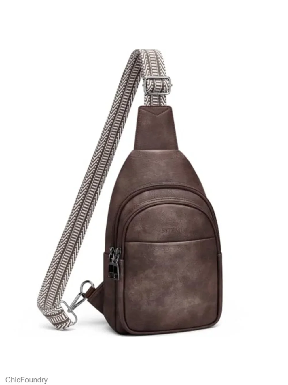 Sling Bag for Women Crossbody Chest Travel Purse with Dual Zipper Main